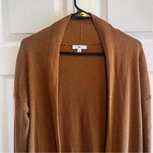 BP  Tan Open Front Cardigan Sweater 100 % Cotton Pockets - Image 3