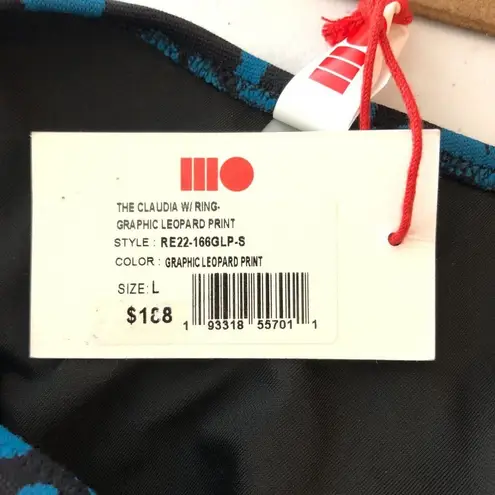 Solid & Striped  Claudia With Ring Graphic Leopard Print Cut Out Blue Black L