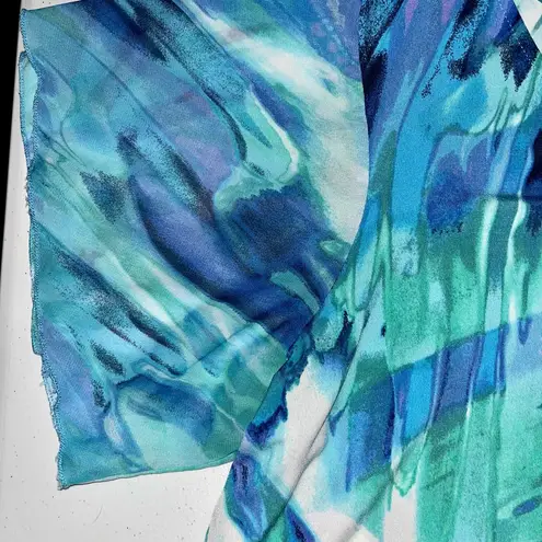 Avenue Boho V Neck Blouse w/Matching Sheer Scarf
