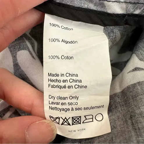 Jason Wu Black & White Floral Cotton Button Front Shirt Dress, 2