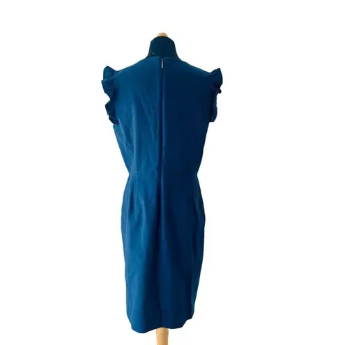 Tailored By Rebecca Taylor Stretch Modern V Neck Size 12 Blue