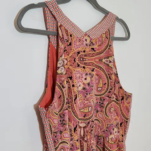 Gibson Latimer Sleeveless Pink Paisley Maxi Dress Size Medium Boho Maxi Dress
