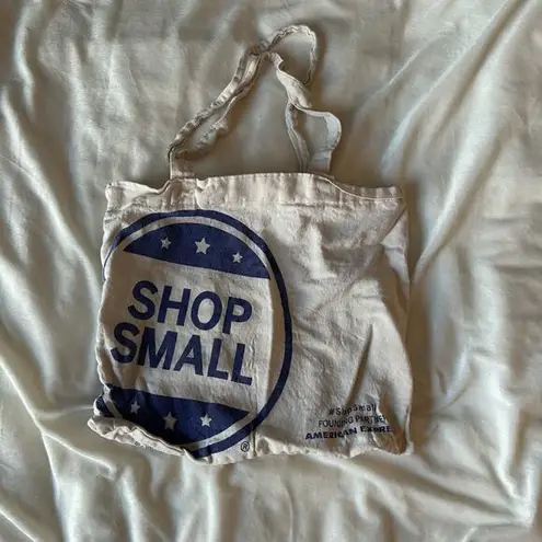 Opening Ceremony Beige Blue Cotton Small Shopping Bag