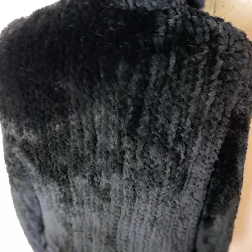 #700 TRILOGY Vegan Mink Fur Short Jacket Black Size L