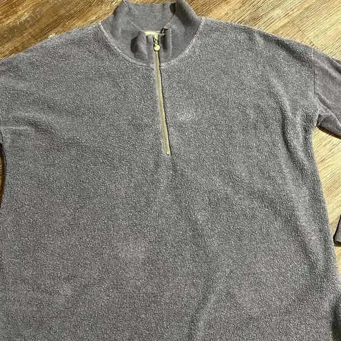 Soft Surroundings Soft Surrounds Quarter Zip Cotton Blended Fleece Outdoor Pullover Sweater Large