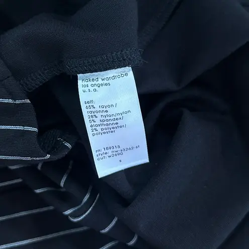 Naked Wardrobe Stripe Out Mini Skirt in Black Pinstripe size Small