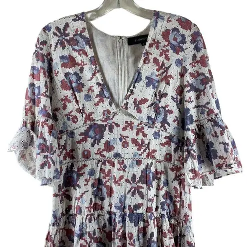 Thakoon White Floral Cotton Eyelet Bell Sleeve Romper Size Small AS