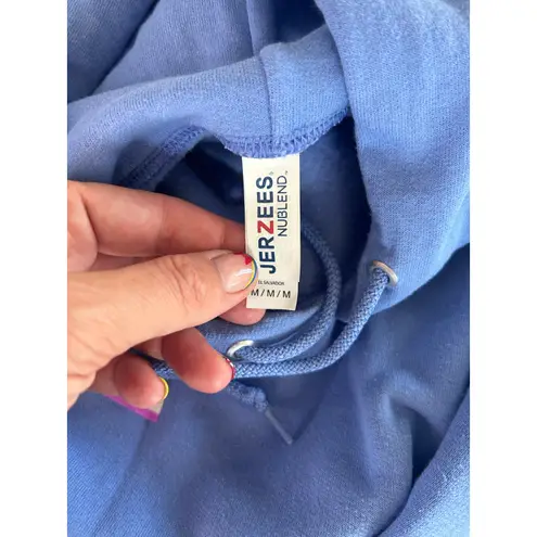 Jordana Autographed Blue Hoodie Long Sleeve Lightweight Sweatshirt Size Medium