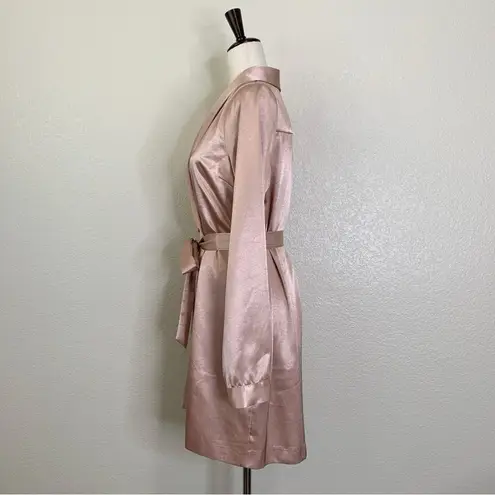 L'Academie Pink Satin Double Breasted Button Blazer Dress, Sz Medium