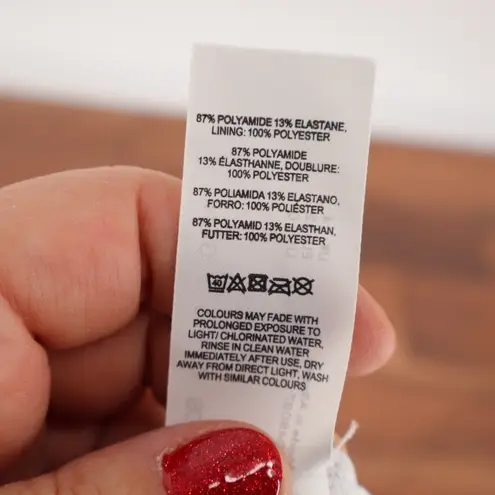 ASOS DESIGN Leopard Print Rib Knit High Leg Bikini Bottoms Size US 0 Brown