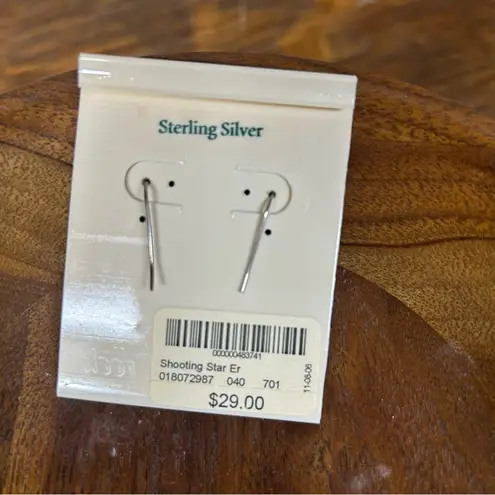 Coldwater Creek NWT 'Shooting Star' Marked Sterling Silver Hook Earrings