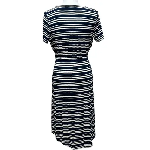 Olive & Oak T-Shirt Dress Short Sleeve Navy Stripes Waist Size L