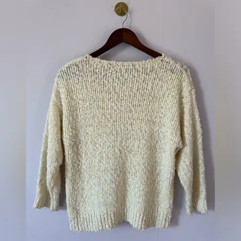 Vintage Ginenne yellow & cream sweater Medium checkered acrylic 80s knit - Image 4