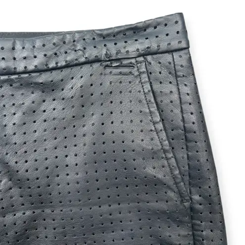 Banana Republic  | NWT | 0 | Black Faux Leather Perforated Lined Chino Shorts