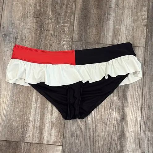 DC Comics  Harley Quinn Licensed Bikini Ruffled Swim Bottom Black White Red Small - Image 7