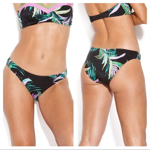 Seafolly Las Palmas Hipster Bikini Bottoms Size 12 Black Tropical NWT
