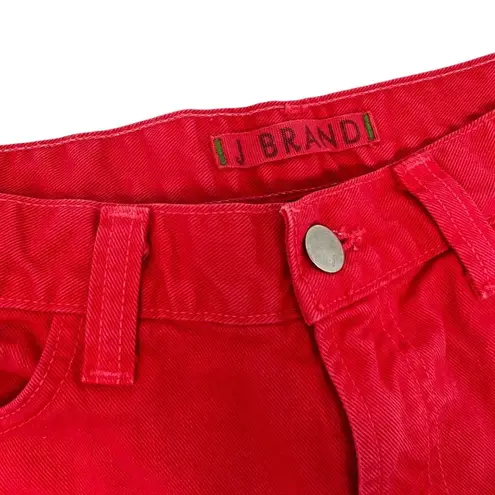 J Brand  Cut Off Shorts in Bright Red Denim Jean Short 100% Cotton Size 29