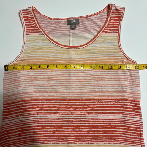 J Jill Maxi Dress Sleeveless Tank Orange Striped XS Petite Summer Beachy Light Size undefined