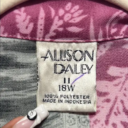 Allison Daley Vintage Pink Purple Boxy Button Down Shirt. Size 18W