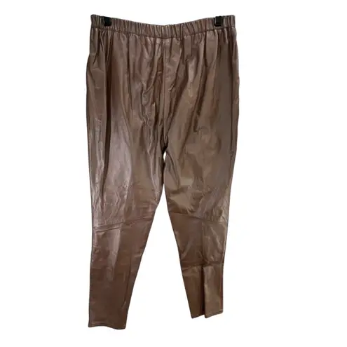 Vintage 90s Charles Klein Leather Pants S Chocolate Brown High Rise Retro Moto