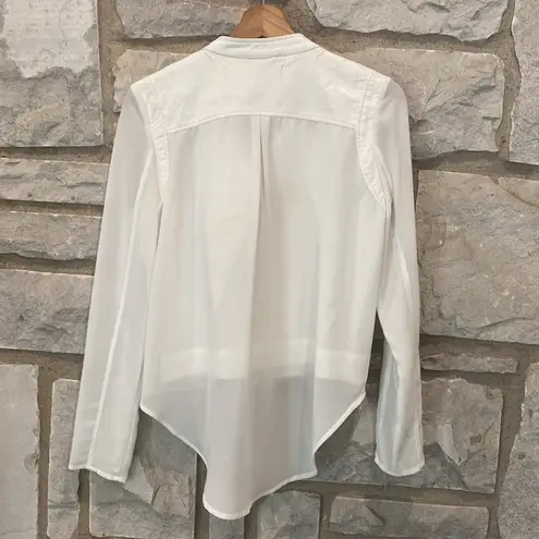 FATE. White Vegan Leather Sheer Sleeve Asymmetrical Zip Up Cropped Jacket M