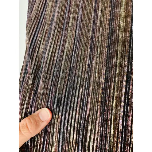 Ramy Brook Multicolor Metallic A-Line Long Sleeves Elise Vincy Dress Size Small