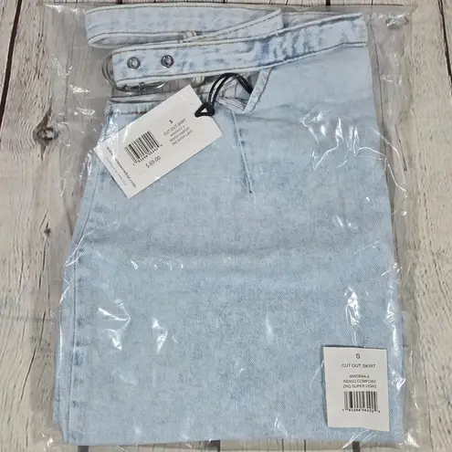 We Wore What Denim Cut Out Mini Skirt Super Light S NWT