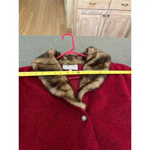 Vintage Tasha Polizzi red pile jacket Size 8