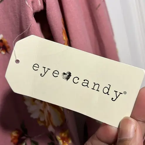 Eye Candy  Women’s Pink Multicolor Floral 3/4 Sleeve Blouse - Size Large NWT