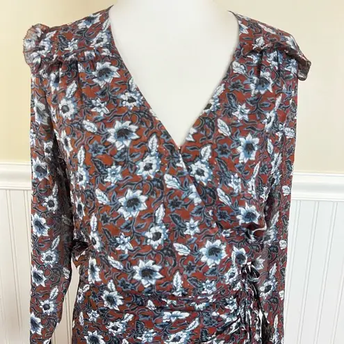 Veronica Beard 6 Anjali Silk Floral Print Mini Dress Fall Cottagecore Fairy Mood