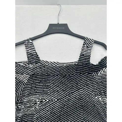 Vintage Clara Sun Woo Women's Cold Shoulder Tunic Size S Black White