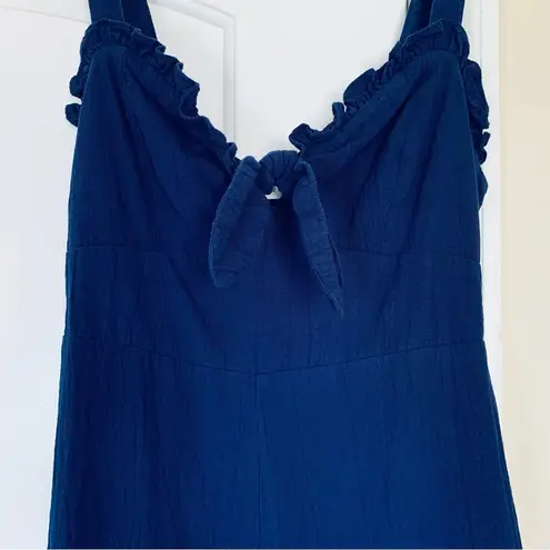 Lush Clothing Women's LUSH Navy Wide Legged Flared Cropped Jumpsuit Romper | Size: M