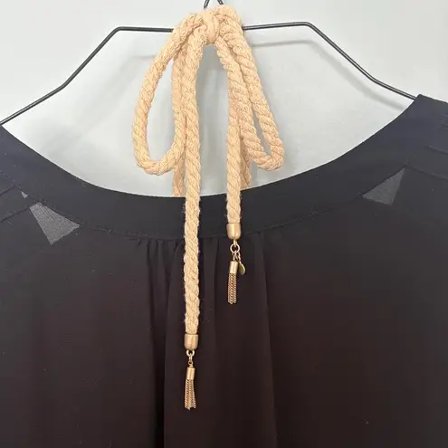 Loft  Turquoise Beaded Necklace with Rope and Tassel detail