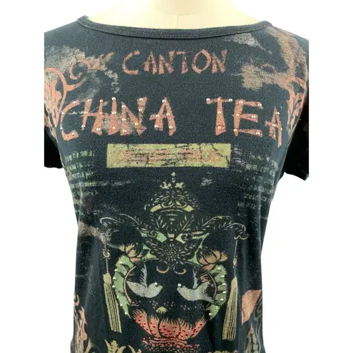 Susan Lawrence Canton China Tea Graphic T-Shirt M 100% Cotton Vintage Style