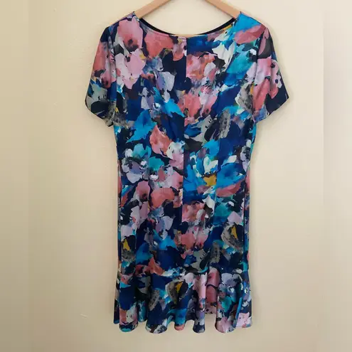 St. John Watercolor Floral Silk Dress
