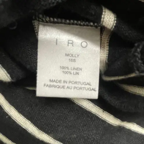 IRO Womens Size Small Molly Linen Dress Black White Stripe Short Sleeve Maxi