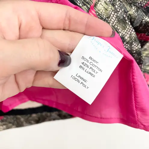 Draper James Pink and Black Metallic Jacquard Skirt