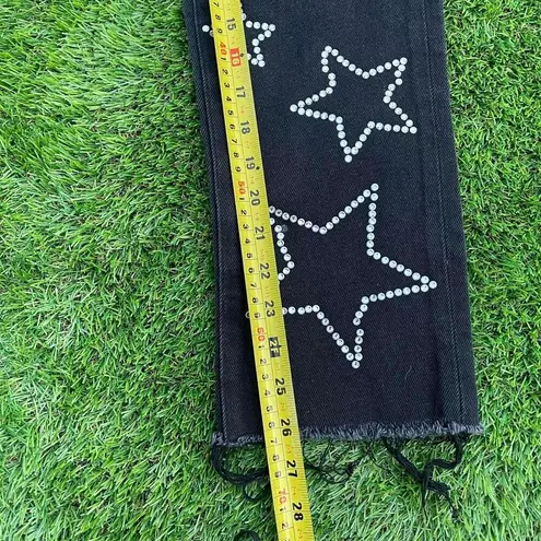 Simple Society  black white rhinestone star denim jeans size 00/23
