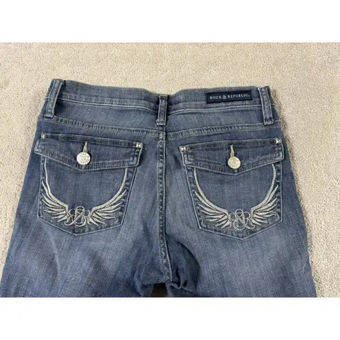 Rock & Republic Rock Republic jeans Womens Sz 8 Kendall Ankle Blue Medium‎ Wash Straight