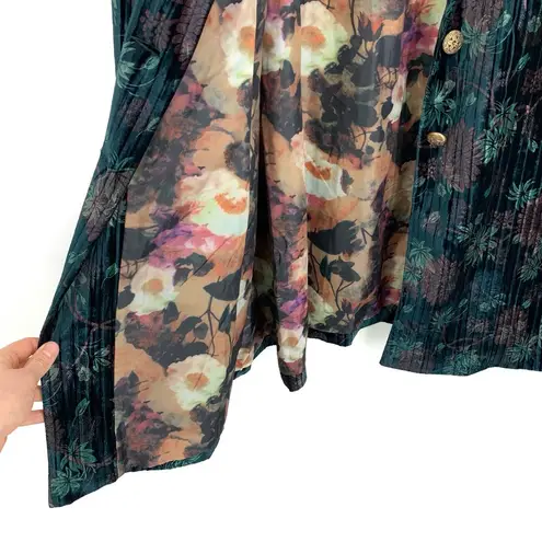 JOE BROWNS Remarkable Crushed Velvet Coat Teal Floral 16 Green