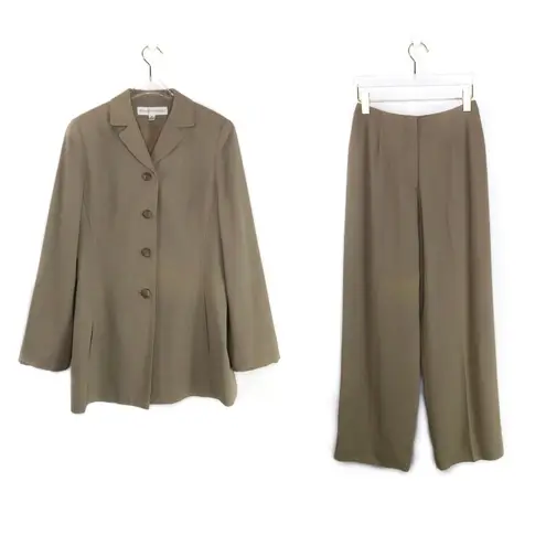 1990s Vintage Valerie Stevens Tan Women's Pantsuit Blazer and Dress Pants 6P