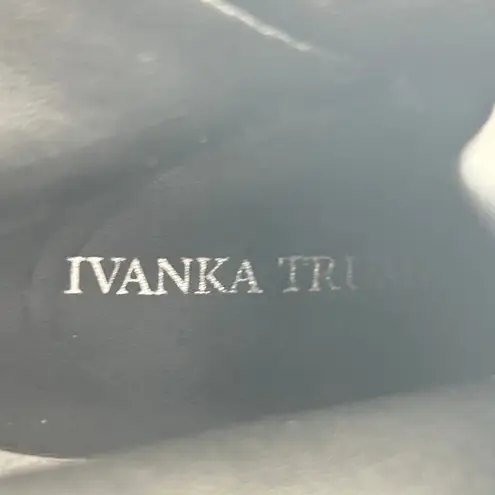 Ivanka Trump Black Suede Western Stitch Block Heel Ankle Boots Zip Size 9