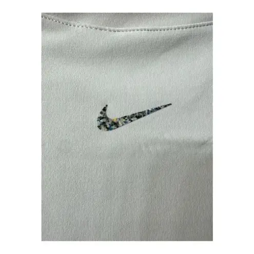Nike  Cropped Raw Hem Long‎ Sleeve Mock Neck Cream White Running Top