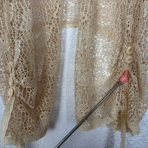 My Pretty Angel Crochet Linen Blend Sleeveless Vest Boho Festival Medium