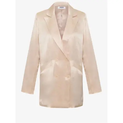 Rumored James Notched Satin Blazer Mini Dress Champagne MEDIUM Cocktail Party
