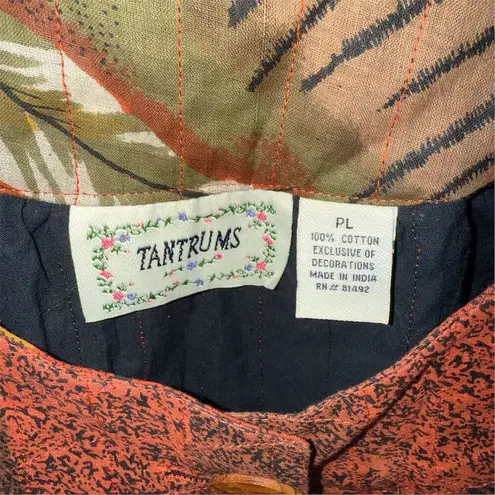 Tantrums Women's 3/4 Sleeve Button Front Jacket Top petite Multicolor Brown Size undefined