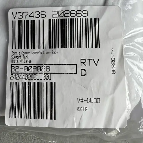 Tommie Copper Women’s Lower Back Support Tank White size 2XL New With Tags