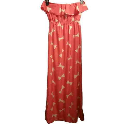 Peach Love California Maxi Dress Strapless Small