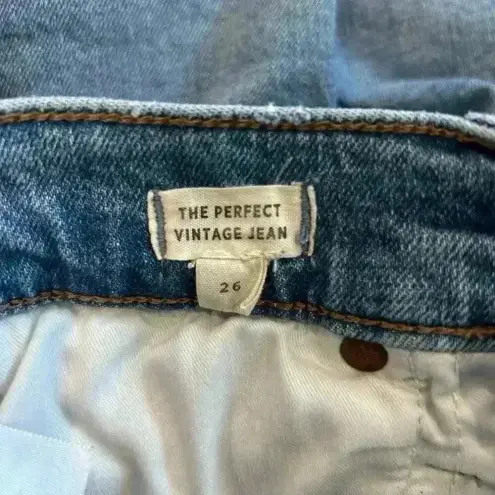 Madewell  The Perfect Vintage Jeans Denman Wash Blue Distressed Ripped Size 26