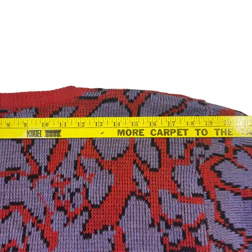 Vintage IVY Abstract Rose Pattern Knit Sweater V